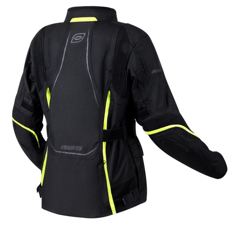 Ozone Sahara Schwarz-Fluo Gelbe Motorradjacke für Frauen Ausverkauf