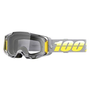 Motocrossbrille 100% ARMEGA Complex gelb-grau (klares Plexiglas)