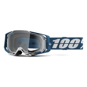 Motocrossbrille 100% ARMEGA Albar blau und weiß (Plexiglas)
