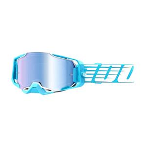 Motocrossbrille 100% ARMEGA Oversized Sky türkis (blaues Plexiglas)