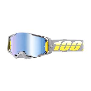 Motocrossbrille 100% ARMEGA Complex gelb-grau (blaues Plexiglas)