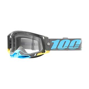 Motocrossbrille 100% RACECRAFT 2 Trinidad türkis-grau (klares Plexiglas)