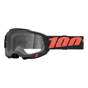 Motocrossbrille 100% ACCURI 2 Borego rot/schwarz (klares Plexiglas)