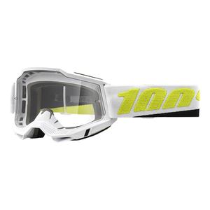 Motocrossbrille 100% ACCURI 2 Payeto schwarz-weiß-fluorgelb (klares Plexiglas)