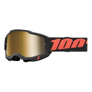 Motocrossbrille 100% ACCURI 2 Borego rot-schwarz (Goldplexi)