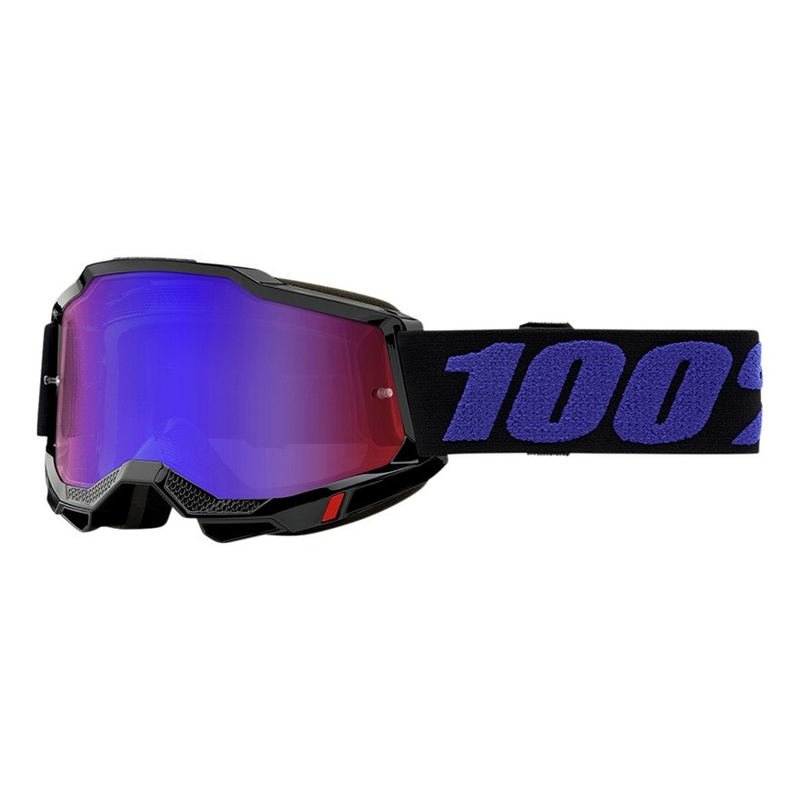 Motocrossbrille 100% ACCURI 2 Moore lila-schwarz (rot-blaues Plexiglas)