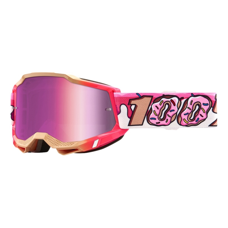Motocross-Brille 100% ACCURI 2 Donut weiß und rosa (rosa Plexiglas)