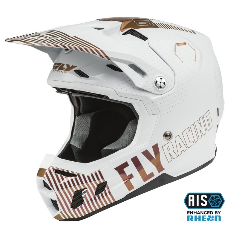 Motocross Helm FLY Racing Formula CC Primary weiß und kupfer