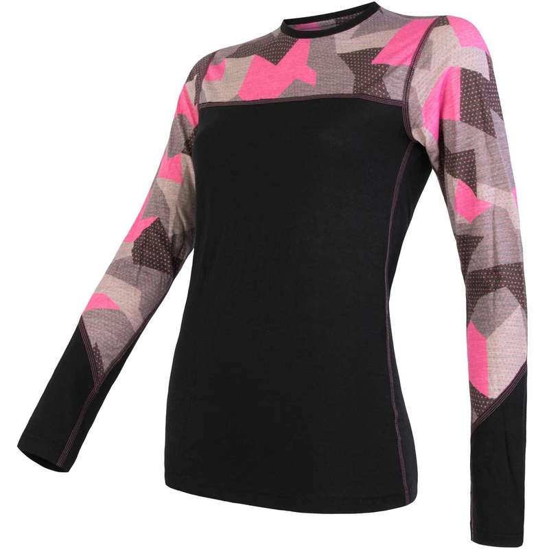 Damen Thermoshirt Sensor Merino Impress schwarz-maskiert - Langarm Ausverkauf