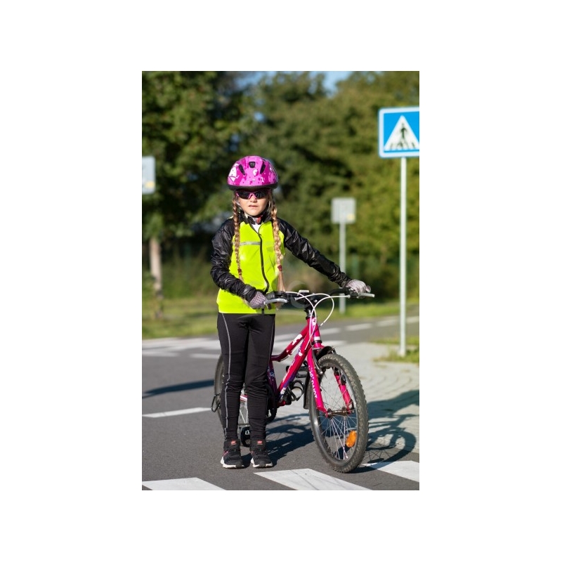 Kinder Fahrradjacke FORCE Windpro fluo gelb-schwarz Ausverkauf