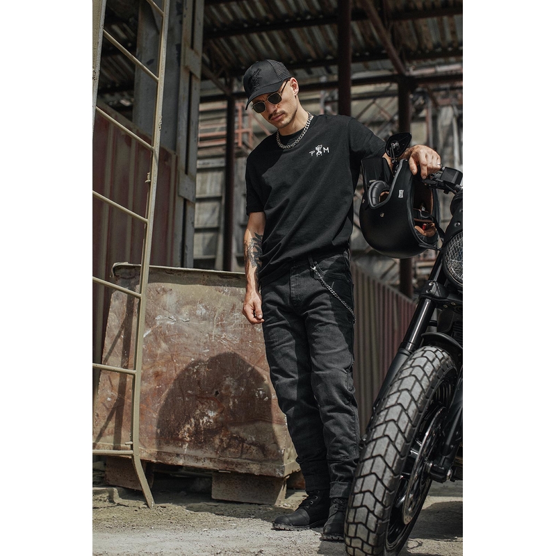 Motorradjeans PANDO MOTO Boss Dyn schwarz Ausverkauf