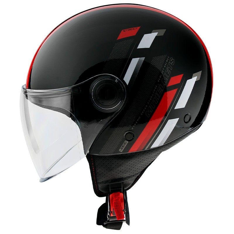 MT Street Scope D5 Open Motorradhelm Schwarz-Grau-Rot Glanz Ausverkauf