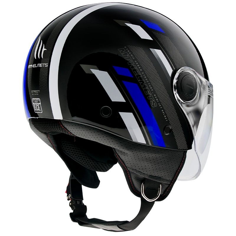 MT Street Scope D7 offener Motorradhelm schwarz-grau-blau glänzend Ausverkauf