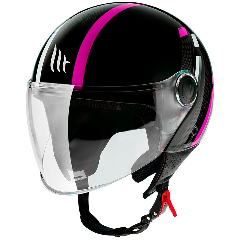 MT Street Scope D8 offener Motorradhelm schwarz-grau-fluo rosa glänzend Ausverkauf