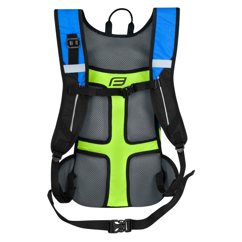 Radsport-Rucksack FORCE Berry Ace 12 l blau-fluo grün Ausverkauf