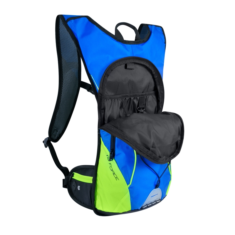 Radsport-Rucksack FORCE Berry Ace 12 l blau-fluo grün Ausverkauf