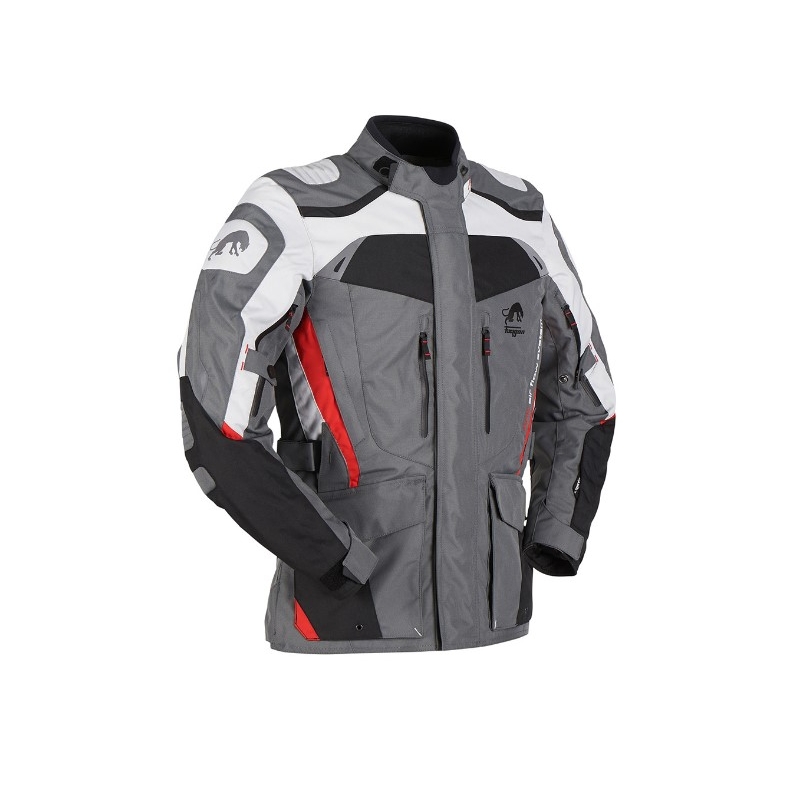 Furygan Apalaches grau-weiß-schwarz-rote Motorradjacke Ausverkauf