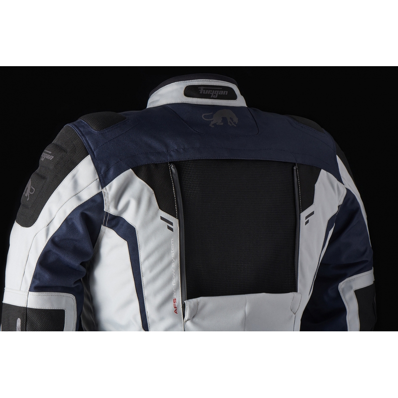 Furygan Brevent 3 in 1 grau-schwarz-rot-blaue Motorradjacke Ausverkauf