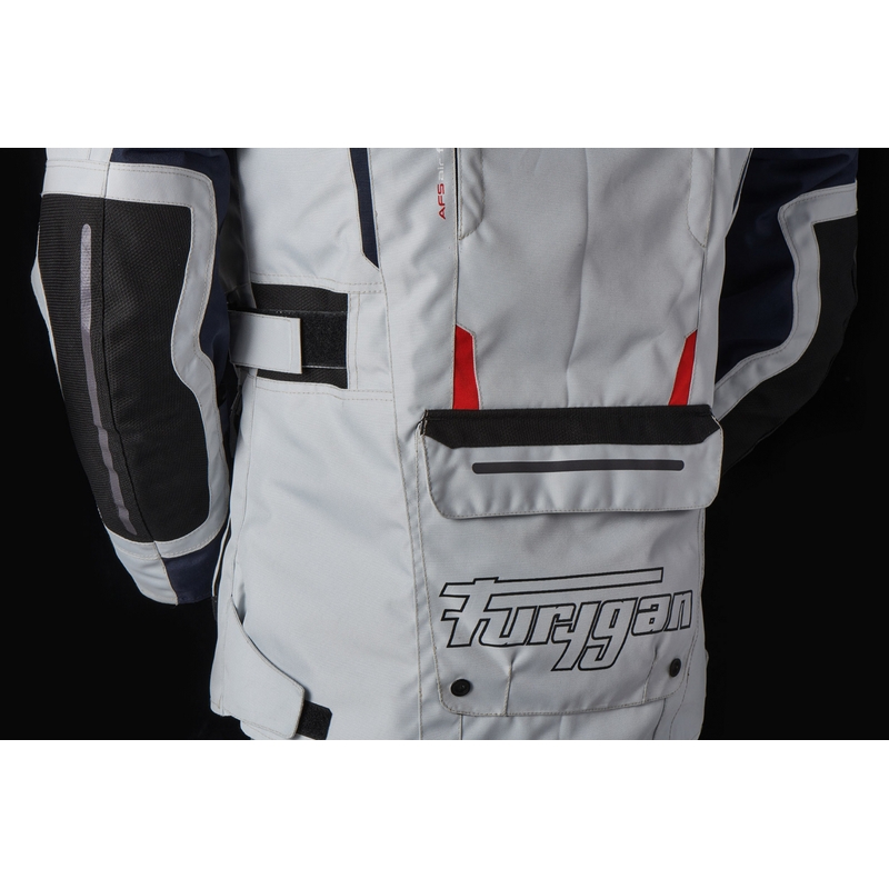 Furygan Brevent 3 in 1 grau-schwarz-rot-blaue Motorradjacke Ausverkauf