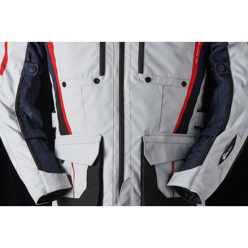 Furygan Brevent 3 in 1 grau-schwarz-rot-blaue Motorradjacke Ausverkauf