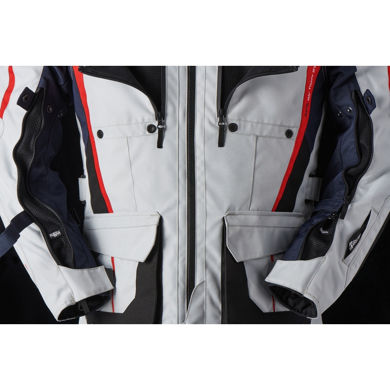 Furygan Brevent 3 in 1 grau-schwarz-rot-blaue Motorradjacke Ausverkauf