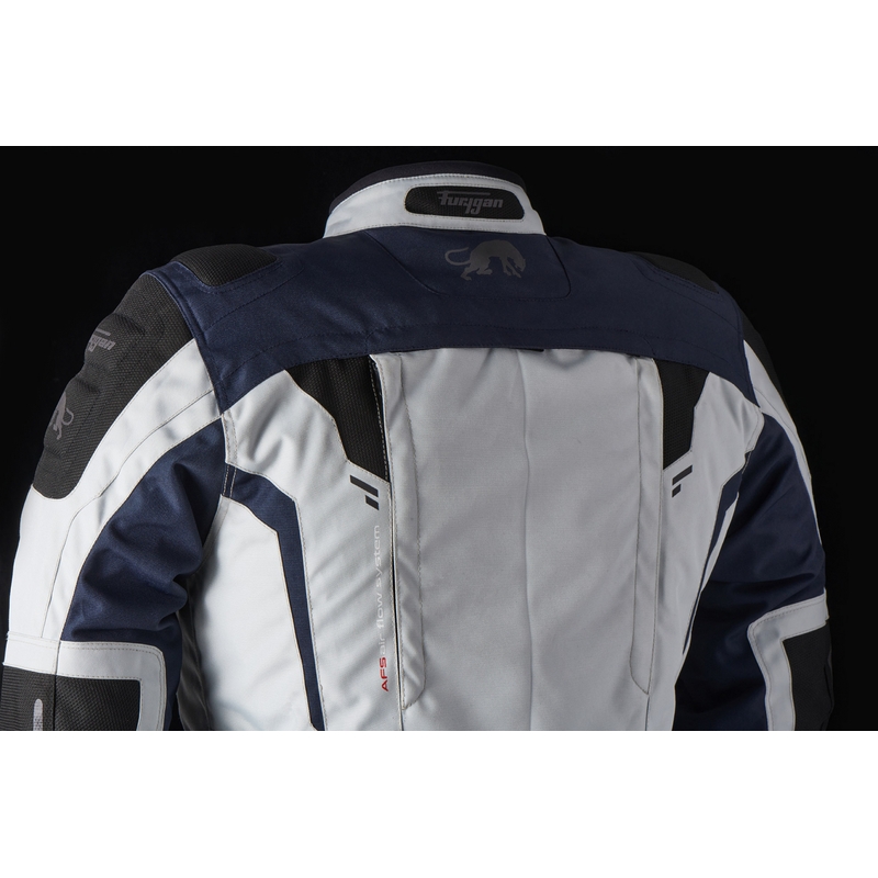 Furygan Brevent 3 in 1 grau-schwarz-rot-blaue Motorradjacke Ausverkauf