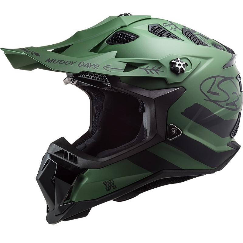 Motocross Helm LS2 MX700 Subverter Cargo grün matt