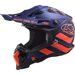 Motocross-Helm LS2 MX700 Subverter Cargo blau-fluo orange matt