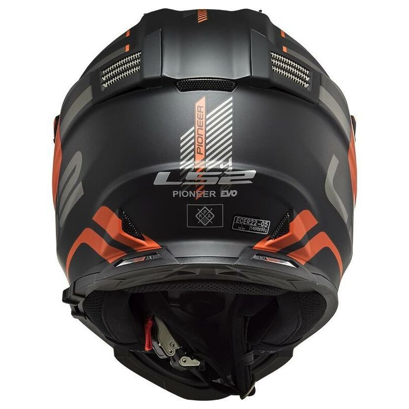 Enduro-Helm LS2 MX436 Pioneer Evo Adventurer schwarz-orange matt