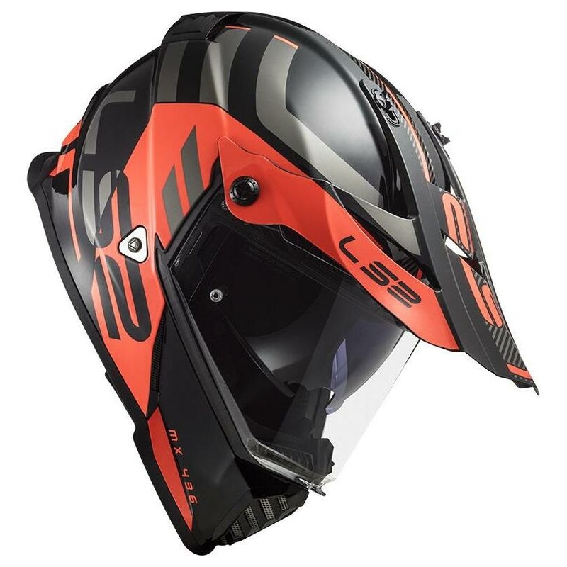 Enduro-Helm LS2 MX436 Pioneer Evo Adventurer schwarz-orange matt