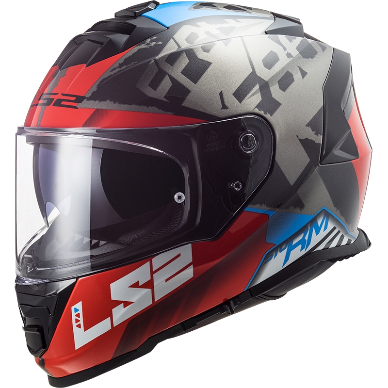 LS2 FF800 Storm Sprinter schwarz-rot-titan Integral Motorradhelm