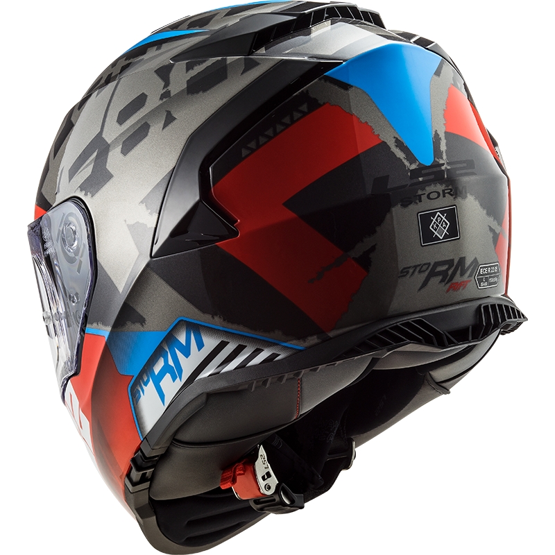 LS2 FF800 Storm Sprinter schwarz-rot-titan Integral Motorradhelm