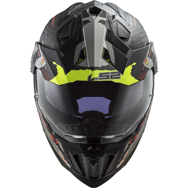 Enduro-Helm LS2 MX701 Explorer C Extend schwarz-grau-fluo gelb