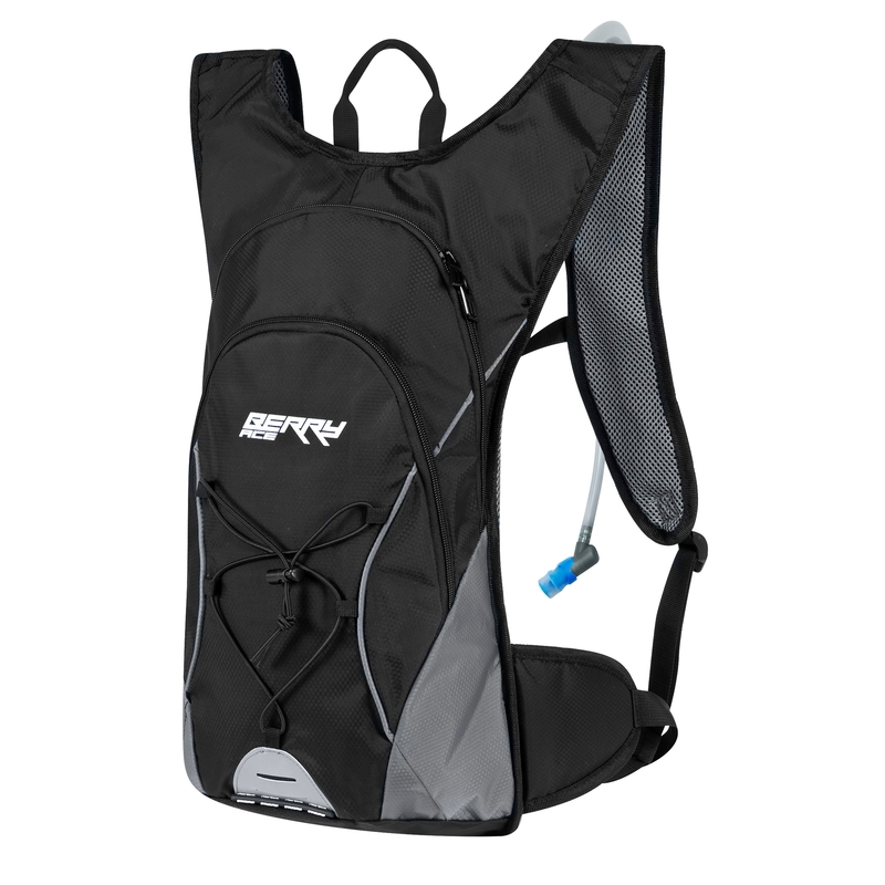Radsport-Rucksack FORCE Berry Ace Plus 12 l schwarz-grau mit Hydrovac Ausverkauf
