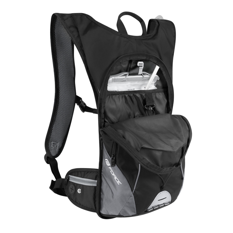 Radsport-Rucksack FORCE Berry Ace Plus 12 l schwarz-grau mit Hydrovac Ausverkauf