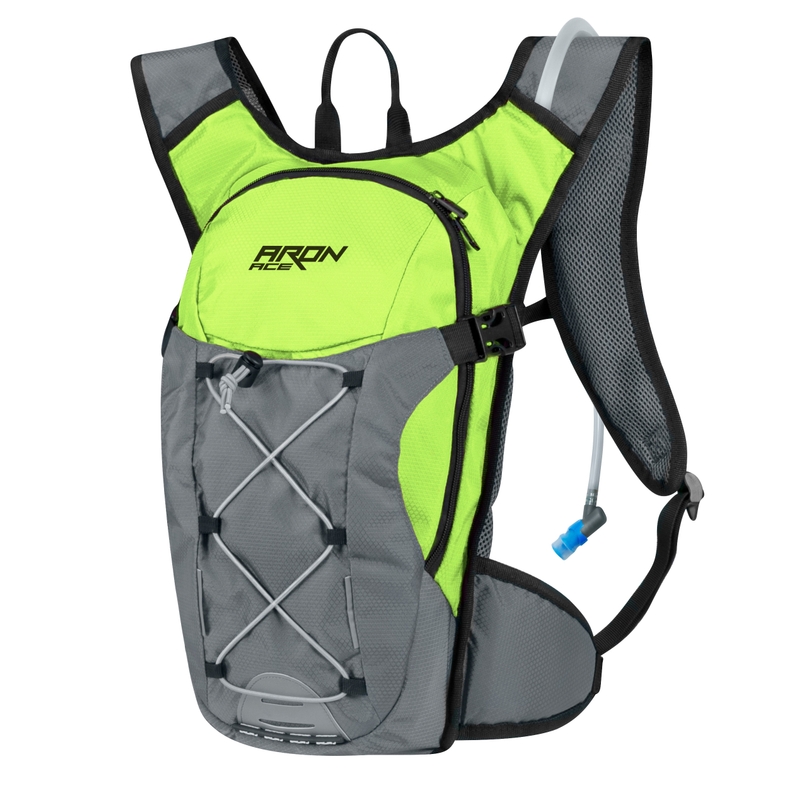 Radfahren Rucksack FORCE Aron Ace Plus 10 l fluo grün-grau mit hydrovac Ausverkauf