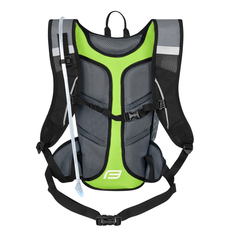 Radfahren Rucksack FORCE Aron Ace Plus 10 l fluo grün-grau mit hydrovac Ausverkauf