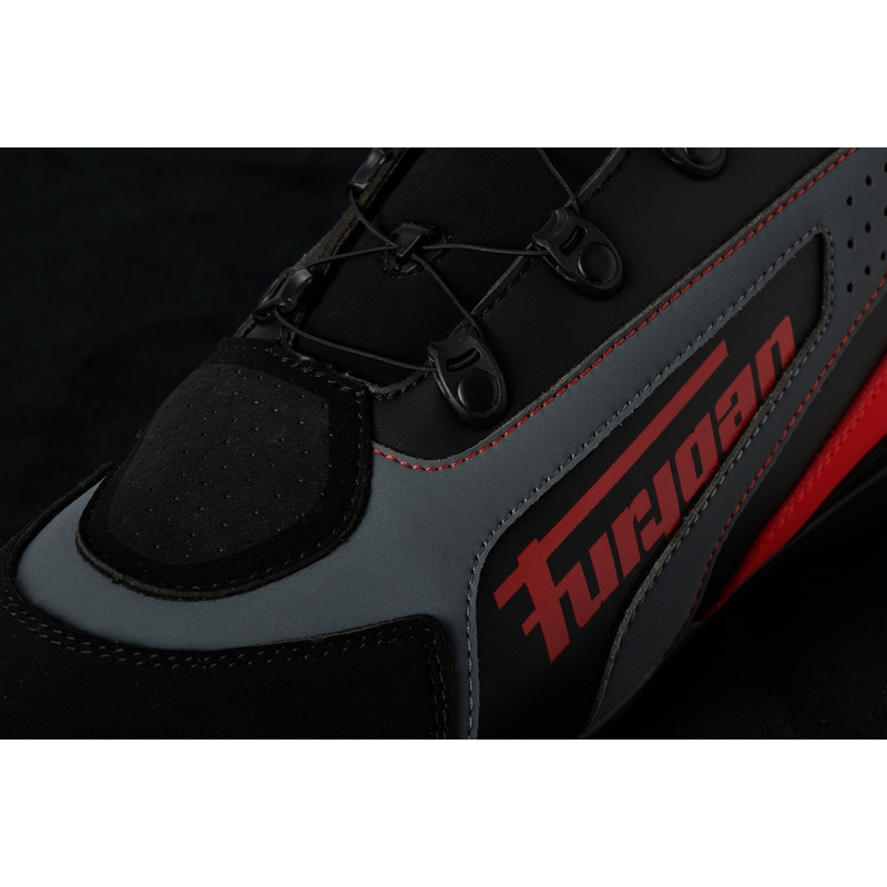 Furygan V4 Easy D3O Schwarz-Rot Motorradstiefel