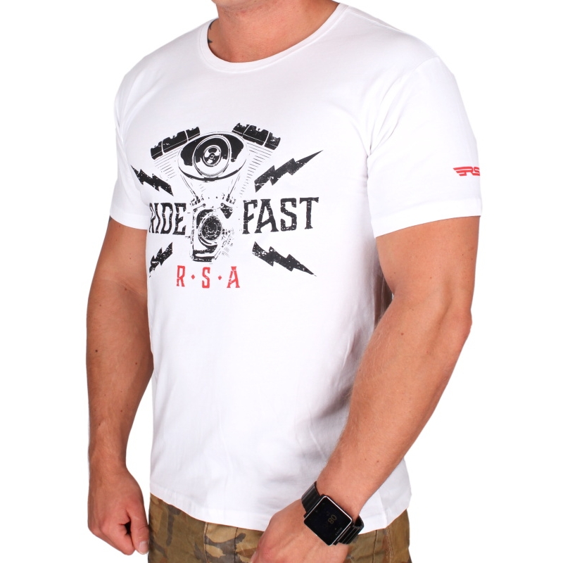 T-shirt RSA Ride Fast weiß
