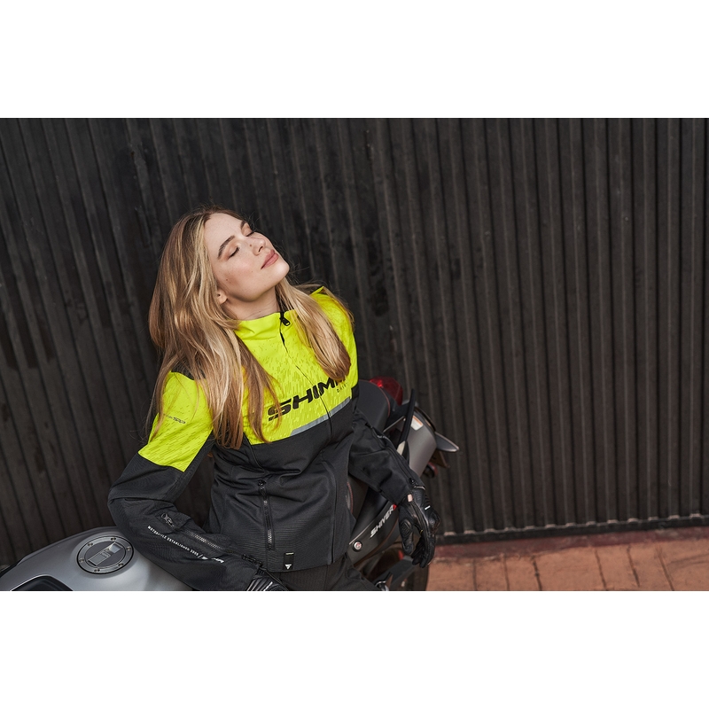Damen Motorradjacke Shima Drift schwarz-fluo gelb