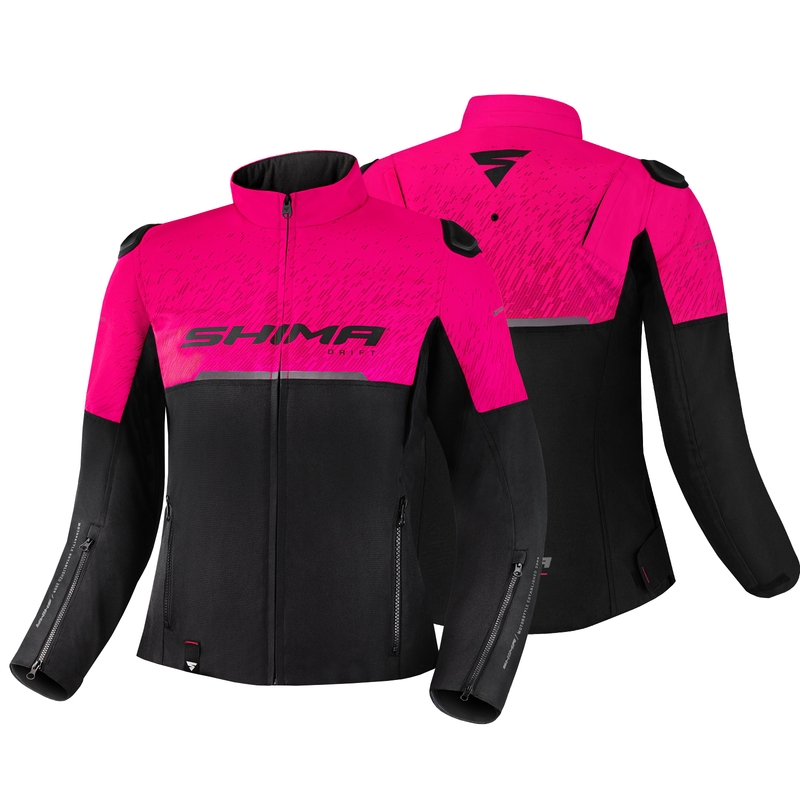 Damen Motorradjacke Shima Drift schwarz und rosa