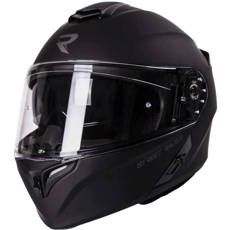 Street Racer Ranger schwarz matt klappbarer Motorradhelm