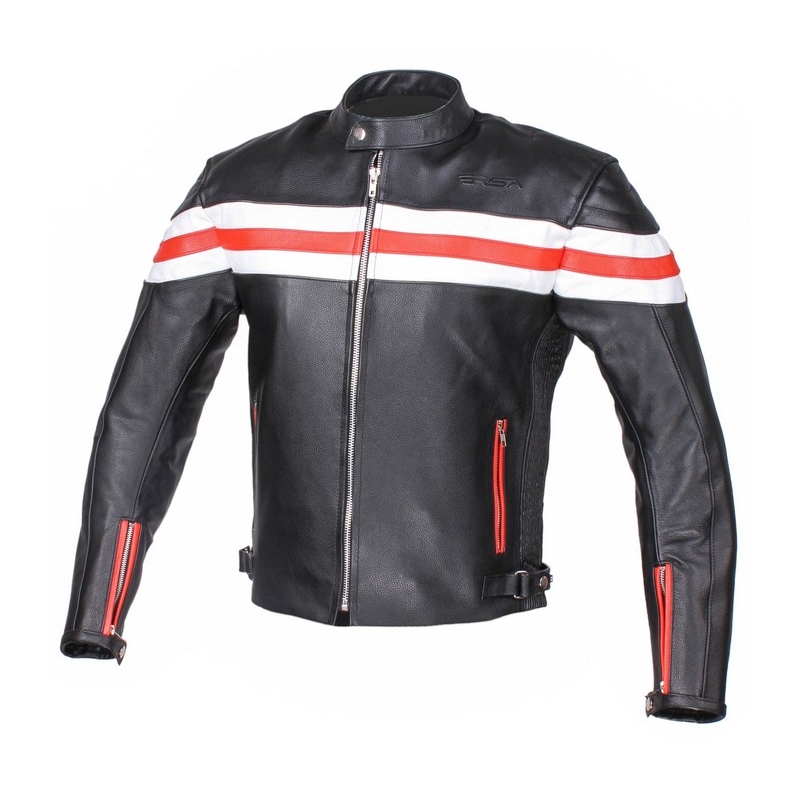 RSA Lines Leder Motorradjacke Ausverkauf