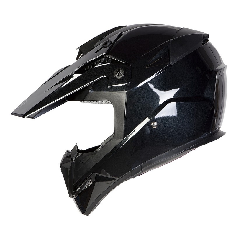 Motocross Motorradhelm Ozone FMX schwarz glänzend Ausverkauf