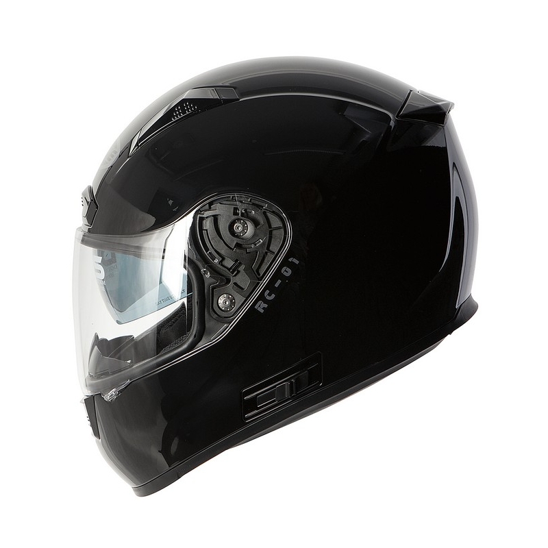 Motorradhelm Ozone RC-01 schwarz glänzend Ausverkauf