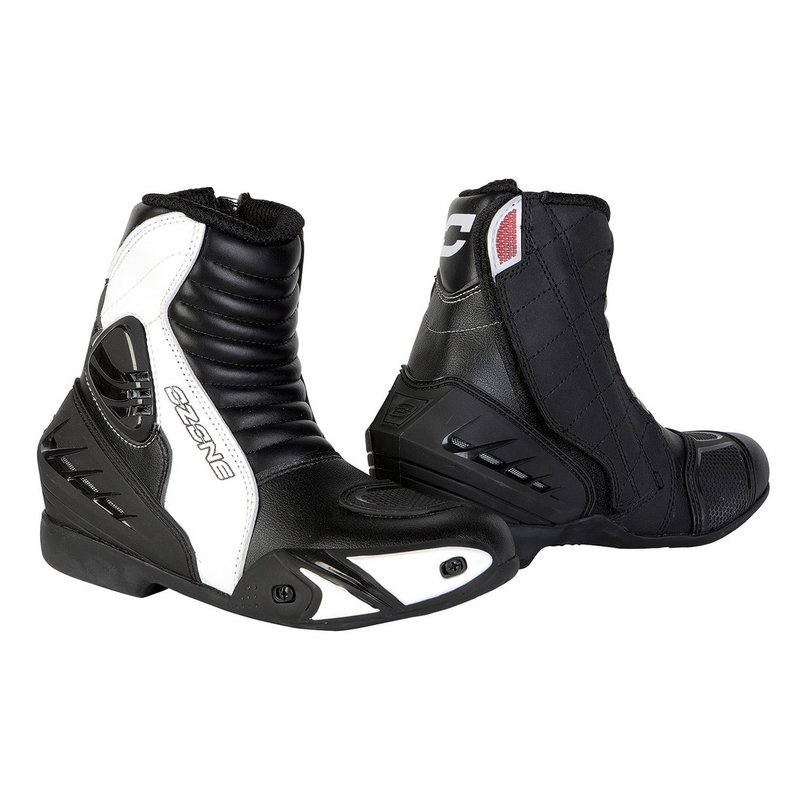 Ozone Urban Schwarz und Weiß Motorradstiefel Ausverkauf