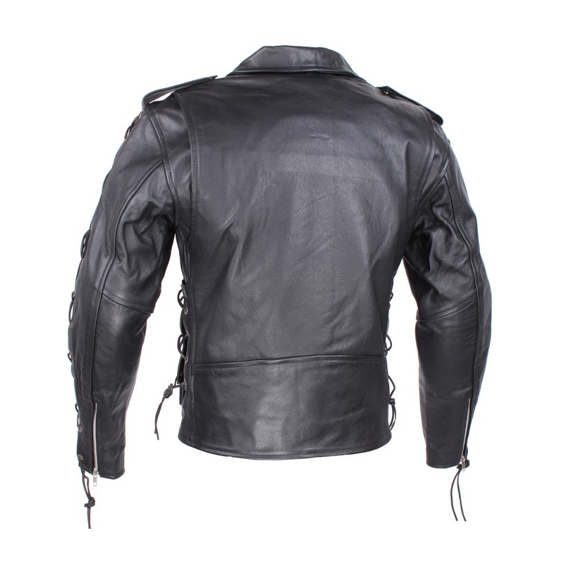 RSA Lederjacke mit geschnürten Ärmeln Ausverkauf