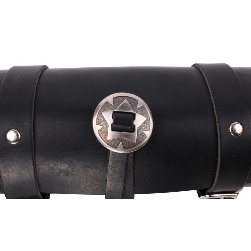 Lederrolle für Motorrad Chopper Chrom