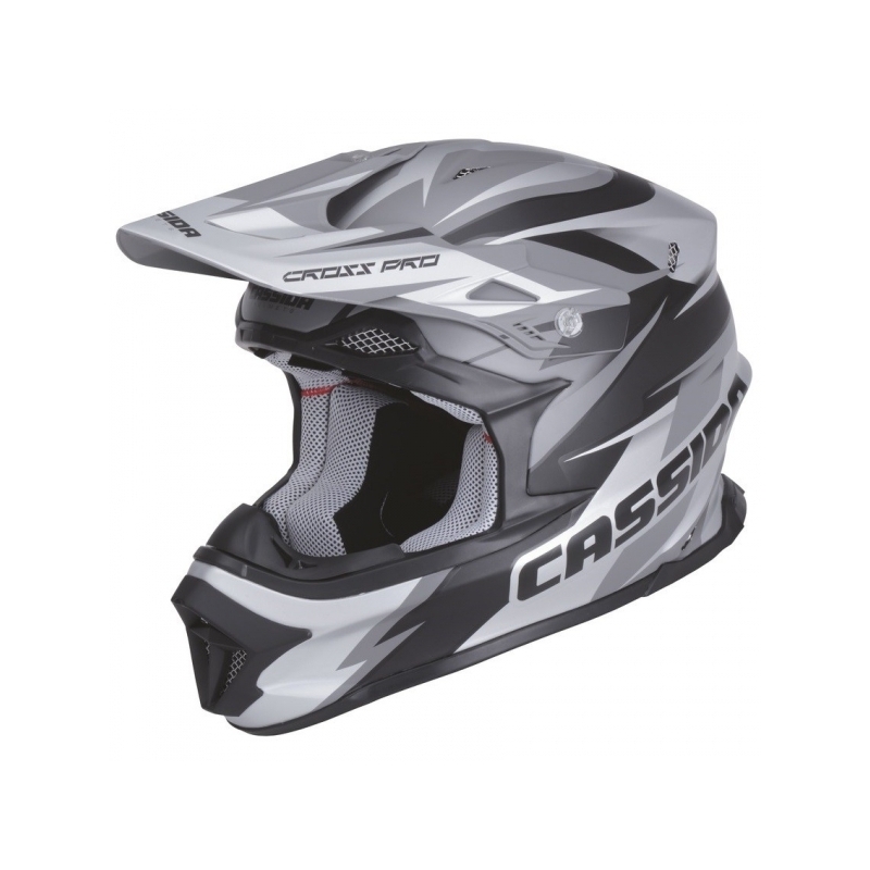 Cassida Cross Pro Motocross-Helm - schwarz matt/grau Ausverkauf