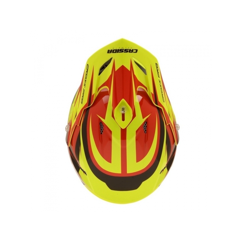 Cassida Cross Pro Motocross-Helm - rot/gelb/schwarz Ausverkauf